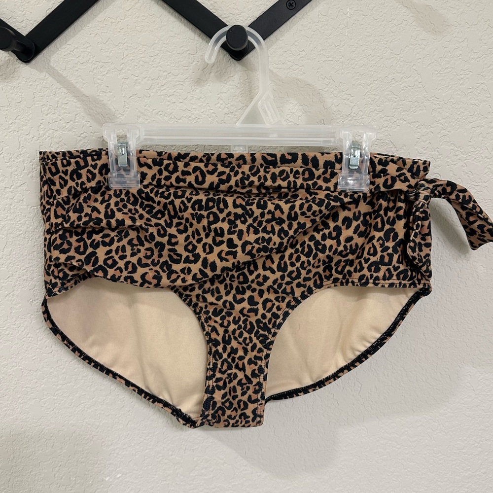 Albion Fit Simone Swim Bottoms, Leopard, Size M